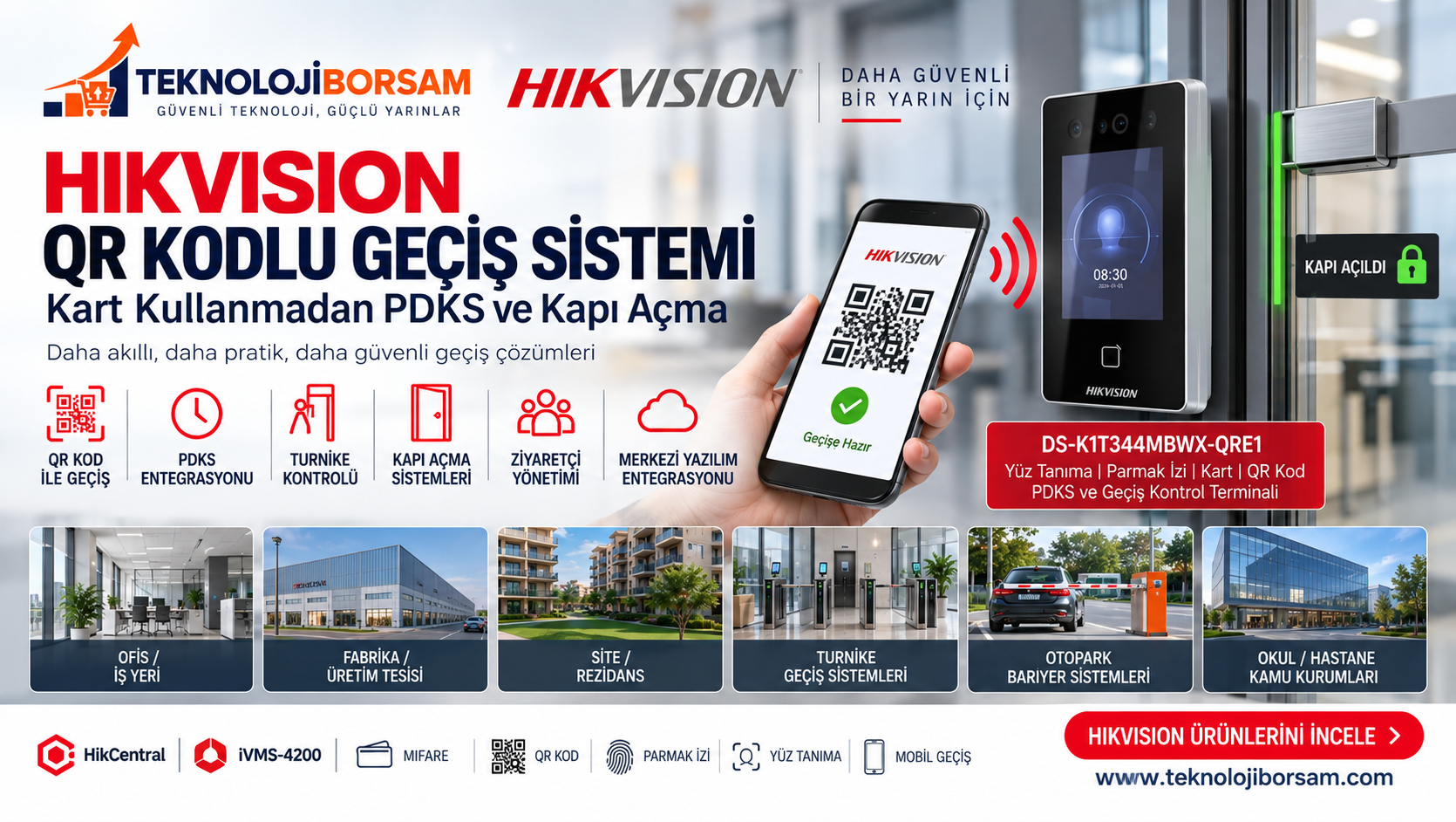 Hikvision QR Kodlu Geçiş Sistemi Nedir? Kart Kullanmadan PDKS ve Kapı Açma